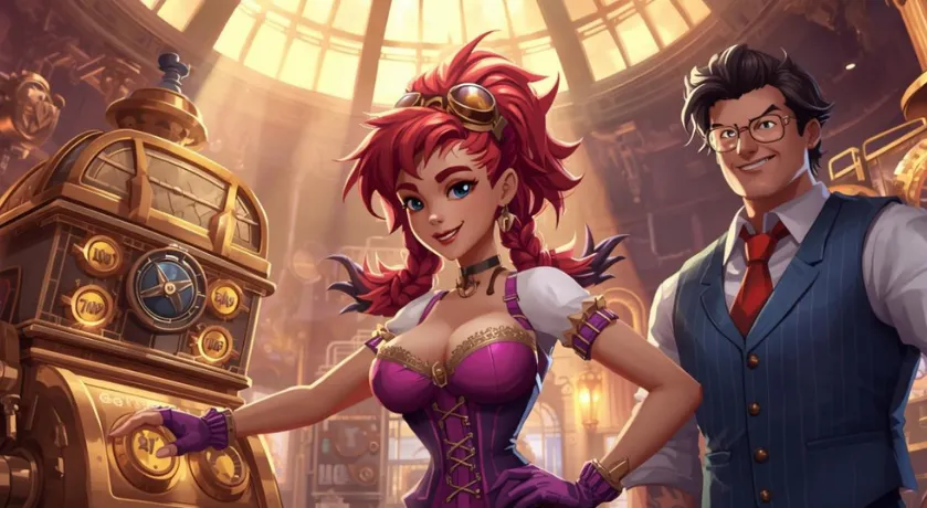 Χαρακτήρες κουλοχέρηδων σε online casino με steampunk θέμα